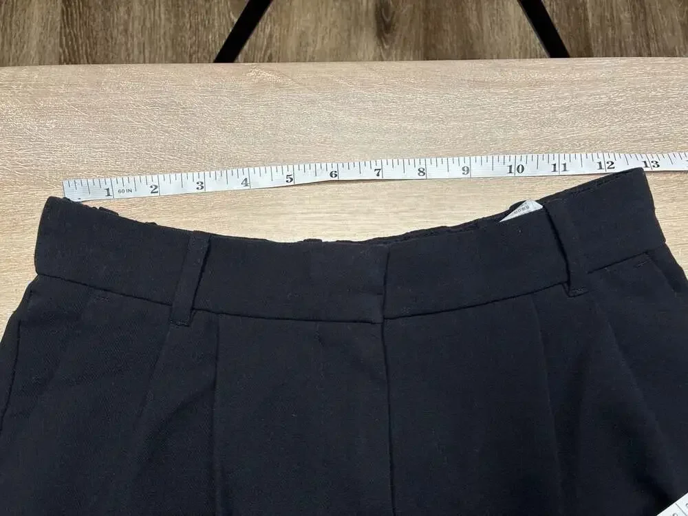 Abercrombie A&F Sloane Tailored Wide Leg Pant Black Size 27